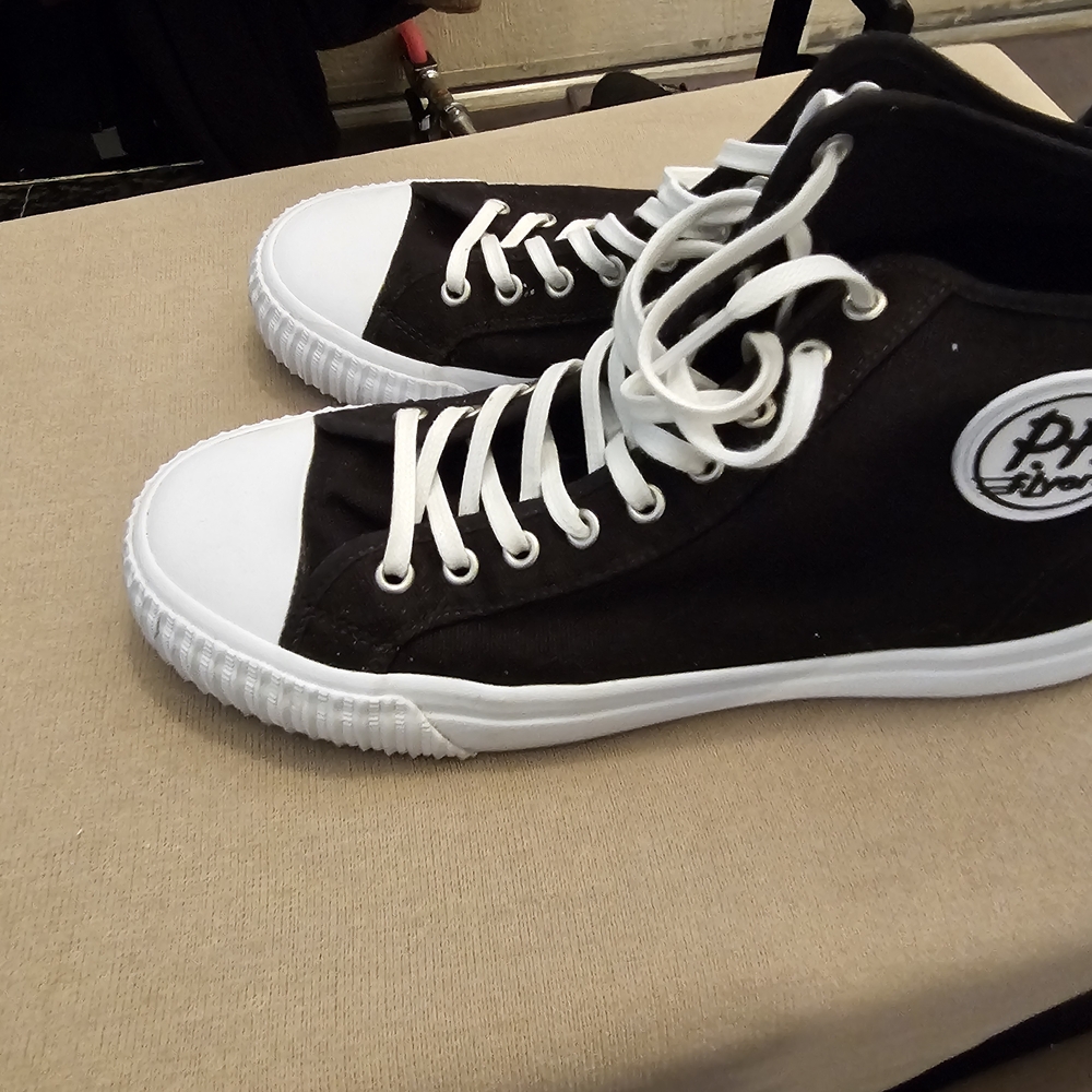 P.F. Flyers Black and White High-Top Sneakers
